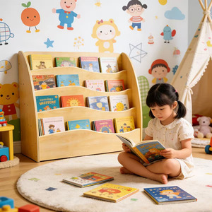 Estantería de Madera Moderna para Niños, Organizador de Libros Montessori, Librería para Guardería, Dormitorio, Almacenamiento de Libros, Estante para Libros Montessori - Product Image 2
