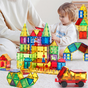 Manyetik bloklar eğitici oyuncaklar çocuklar için <span class=keywords><strong>100</strong></span> adet manyetik yapı taşları Set manyetik fayans - Product Image 2