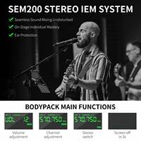 Système de monitoring intra-auriculaire sans fil stéréo professionnel XTUGA SEM200 avec suppression du bruit, connecteur XLR, design métallique pour musiciens