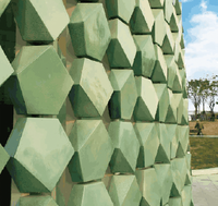 Revêtement mural extérieur commercial en carreaux hexagonaux en terre cuite émaillée colorée