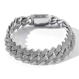 Trendy Iced Out Moissanite Bracelet <b>Mens</b> Cuban Link Luxury Diamond Look Jewelry Iced Out Moissanite Bracelet For Unisex - Product Image 2