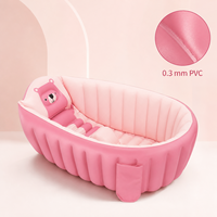 Baignoire gonflable pour bébé Bear avec parois verticales à colonnes d'air et support intégré en PVC de 0,3 mm pour conception de personnage personnalisée