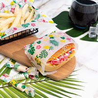 Feuilles de papier ciré biodégradable double face imprimées sur mesure en pâte de bois vierge, résistantes à la graisse, pour l'emballage alimentaire, les bonbons, les gâteaux et les sandwichs