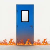 Porte d'accès hospitalière moderne en acier inoxydable, résistante au feu, avec moustiquaire en fibre de verre, 20-180 minutes de résistance au feu