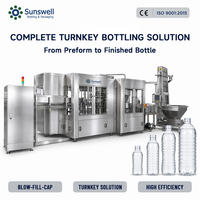 Línea de Producción de Llenado de Agua 24000BPH, Máquina Automática Llave en Mano para Botellas PET para Fábrica de Bebidas Sunswell CE
