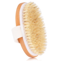 Brosse de bain ovale à main avec logo personnalisé, exfoliant, humide et sec, en bois, poils de sanglier, pour massage de la peau sèche, brosse en bambou