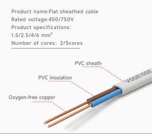高纯铜家用电线BVVB 1.5 2 4 6 10平方毫米聚氯乙烯绝缘护套家用电线电缆 - Product Image 6