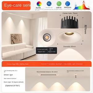 Spot encastré moderne en aluminium noir à haute efficacité, anti-éblouissement profond, fixe, intelligent, à intensité variable, LED 90 CRI 4100K - Product Image 6