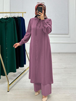 En promotion : Ensemble femme élégant et décontracté en dentelle et organza, chemise à manches longues avec col et cordon de serrage + pantalon large, couleur unie