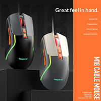SMAILWOLF M18 Souris de jeu filaire 7 boutons 4 niveaux de DPI réglables Rétroéclairage RVB Ergonomique Souris USB pour PC portable