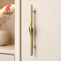 Poignée de porte en acier inoxydable, style européen et américain moderne de luxe, poignées de porte en verre haut de gamme pour hôtel Starhotel Royal Golden, villa
