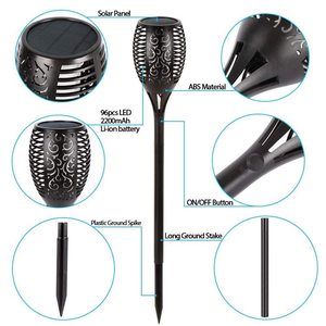 Lampe <span class=keywords><strong>torche</strong></span> solaire extérieure 96 LED effet flamme, étanche, haute luminosité, angle de faisceau 360°, IP44, avec contrôle de la lumière, pour <span class=keywords><strong>jardin</strong></span> - Meilleures ventes - Product Image 6