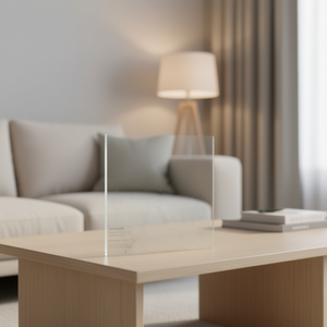 Inserto de Vidrio Templado para Mesa, Cuadrado Blanco, Decorativo, Pulido, Diseño Minimalista - Product Image 2