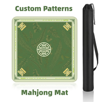 Tapis de Mahjong Carré Pliable de Luxe Personnalisé 31,5*31,5 en Néoprène pour Tables de Voyage, Tapis de Jeu de Poker Domestique et Divertissement