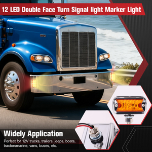 Feux de gabarit double face 12 LED ambre/rouge pour camions et remorques, feux de dégagement à fixer sur les ailes pour camions lourds 12V, semi-remorques, IP67 - Product Image 5