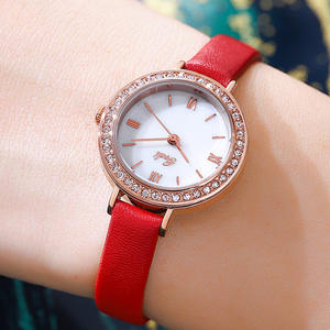 2025 montre à quartz étanche à diamants atmosphériques élégants ronds de grande valeur affaires en cuir simple or rose - Product Image 6