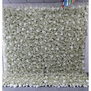 Decoración Floral para Bodas, Cortina de Pared con Rosas y Paniculata, 8 pies x 8 pies, Pared de Flores Blancas para Fiestas y Eventos - Product Image 5