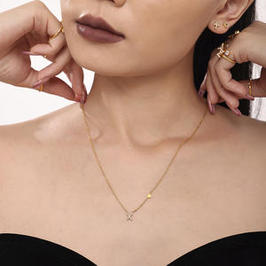 สร้อยคอจี้ตัวอักษร 26 ตัว ทำจากสแตนเลส ชุบทอง 18K ประดับเพชรคิวบิกเซอร์โคเนียสีขาว |   สร้อยคอตัวอักษร D สำหรับผู้หญิง - Product Image 5