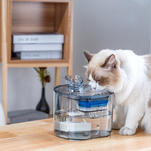 Fontaine à eau automatique Petmate ronde de 0,6 kg, détachable, pour chats et chiens, modèle gris translucide à brancher - Product Image 5