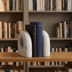 Paires de serre-livres décoratifs modernes en marbre pour salon, bureau, étagère, bibliothèque, table, accessoires de décoration intérieure - Product Image 3