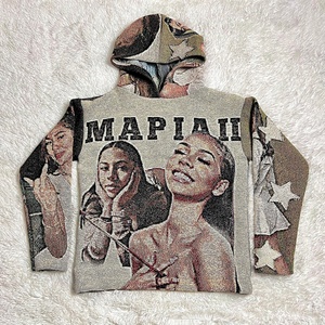 Sudadera con Capucha Oversize de Diseño Personalizado con Apliques, Fabricante de Ropa de Tapicería, Sudadera con Capucha de Tapicería Tejida - Product Image 2