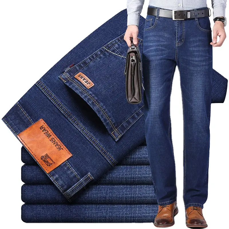 Men's casual straight stretch youth classic versatile jeans