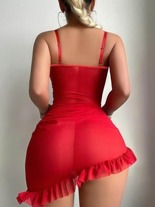 Nuovo Set di Lingerie <span class=keywords><strong>Sexy</strong></span> da Donna, Pigiama in Pizzo Trasparente, Gonna Corta Provocante, Abito Trasparente Disponibile - USA - Product Image 2