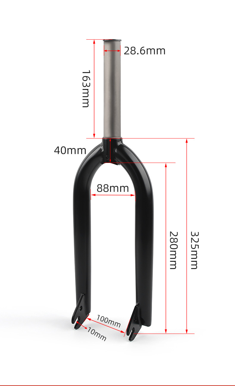 POLSO BF01 BMX Bicycle Fork - Chromoly CRMO 4130, 20 Inch Wheel