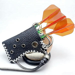 Étui à fléchettes en cuir pour l'extérieur, porte-clés, <span class=keywords><strong>support</strong></span> <span class=keywords><strong>de</strong></span> rangement pour fléchettes à pointe souple, sac <span class=keywords><strong>de</strong></span> transport compact et léger - Product Image 1