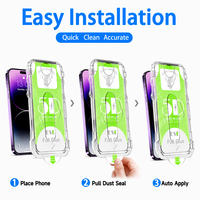 Protection d'écran en verre trempé HD sans poussière pour iPhone 11-18, kit d'installation à alignement automatique 9H, colle intégrale, oléophobe
