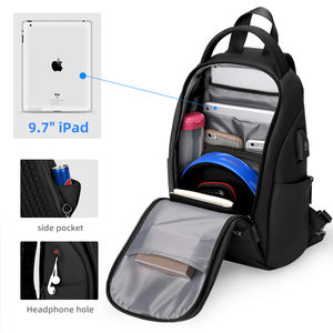 Bolso de hombro tipo bandolera informal de alta calidad, bolso de pecho con puerto de carga USB, Salida para auriculares - Product Image 3