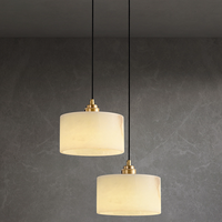 Lustre moderne minimaliste pour salle à manger, petit luminaire suspendu en laiton et marbre pour chambre, hall d'entrée et couloir