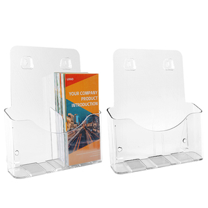 Acrylic Brochure Holder 8.5 X11", 4 Tier Clear Literature Magazine Stand Removable Divider 4 X 9 Pamphlet Display Brochure Business Card Holders Wall M - View #9