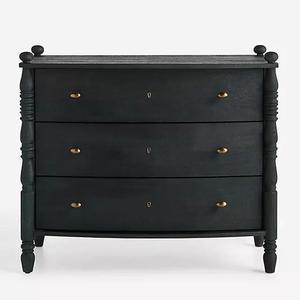 <span class=keywords><strong>Commode</strong></span> <span class=keywords><strong>noire</strong></span> en bois de placage d'acacia vintage personnalisée en usine avec <span class=keywords><strong>3</strong></span> <span class=keywords><strong>tiroirs</strong></span> - Product Image 1