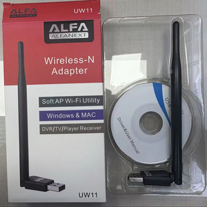 Adaptador WiFi Externo Inalámbrico <span class=keywords><strong>ALFA</strong></span> de Alta Calidad, <span class=keywords><strong>USB</strong></span> 2.0, 2.4GHz, 300Mbps, CE, Tarjeta de Red LAN, Controlador WiFi Realtek, para Uso en Servidores - Product Image 1