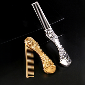 Pettine Tascabile Pieghevole in Lega di Zinco, Mini Pettine da Viaggio per Baffi, <span class=keywords><strong>Barba</strong></span> <span class=keywords><strong>e</strong></span> Acconciatura, Pettine per <span class=keywords><strong>Barba</strong></span> - Product Image 1