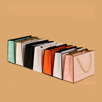 Sacs cadeaux en carton de luxe imprimés avec logo personnalisé, imprimés en offset, avec cordon de serrage, pour vêtements, bougies, emballages artisanaux, recyclables