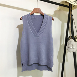 Débardeur tricoté sexy <span class=keywords><strong>pour</strong></span> femmes, <span class=keywords><strong>pull</strong></span> <span class=keywords><strong>col</strong></span> en <span class=keywords><strong>v</strong></span>, ample, sauvage, <span class=keywords><strong>pull</strong></span> <span class=keywords><strong>sans</strong></span> manches, automne et hiver, nouvelle collection coréenne, L0088 - Product Image 3