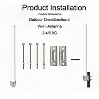Antena Wifi Omnidireccional de Largo Alcance para Exteriores de Alta Ganancia (DBi), 10 km, 58 GHz, Tp-Link, Antena MIMO Wifi, Antenas Súper Potentes para Agricultura Inteligente