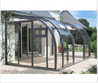 Maison de soleil avec toit électrique en verre, abri solaire, avec sécurité au sol, jardin en verre