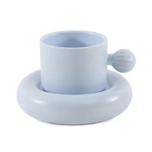 Nordic Style Ins Chubby Coffee Saucer Set Reusable Tea Milk Ceramic Mug With Plate - Product Image 6