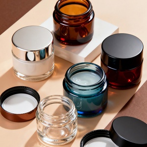 Glass Cosmetic <b>Empty</b> Cream Packaging 5g 10g 15g 20g 30g 50g 80g 100g 200g Frosted Cosmetic Container <b>Jar</b> With Lids - Product Image 6