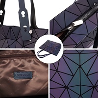 Tas Selempang LOVEVOOK Brand Reflection, Dompet, Set 3 Pcs, Tas Wanita Geometris Bercahaya, Tas Tangan Wanita Geometris