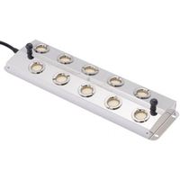 Pulvérisateur à ultrasons à 12 têtes avec alimentation étanche, humidificateur à ultrasons, atomiseur en acier inoxydable pour étang, production de brouillard de 7 kg/h