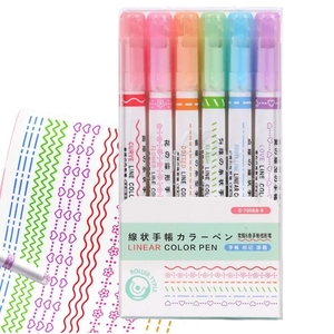 ปากกาเน้นข้อความรูปทรง<span class=keywords><strong>ดอกไม้</strong></span>น่ารักๆ6ชิ้น/เซ็ตปากกาหัวโค้งสำหรับเขียนบันทึกการวาดเส้นแบบคู่ - Product Image 1