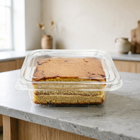 Boîte alimentaire en plastique avec couvercle, emballage transparent pour muffins, présentoir à biscuits, desserts, gâteaux de luxe, vue claire