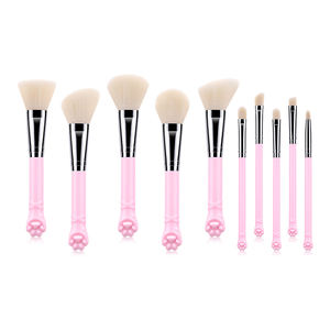 Nouvel arrivage de pinceaux de maquillage professionnels en nylon mignon chat Concept 10 pièces pinceaux en plastique rose pour correcteur beauté de la femme - Product Image 6