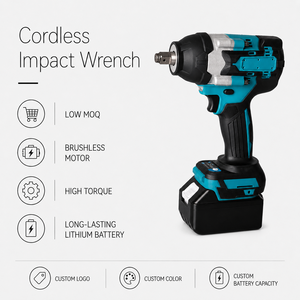 Llave <span class=keywords><strong>de</strong></span> <span class=keywords><strong>Impacto</strong></span> Inalámbrica sin Escobillas <span class=keywords><strong>de</strong></span> 20V, 350N.m, 1/2 Pulgada, 2.0Ah, para Mecánicos <span class=keywords><strong>de</strong></span> Camiones, Taller, Llave <span class=keywords><strong>de</strong></span> <span class=keywords><strong>Impacto</strong></span> Eléctrica - Product Image 1