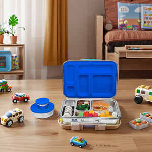 304 personalizzato in acciaio inox 5 vano Bento Box metallo a prova di perdite contenitore per il pranzo di conservazione degli alimenti per i <span class=keywords><strong>bambini</strong></span> - Product Image 5
