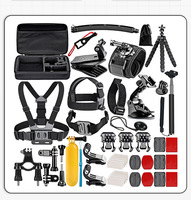 Kit de fixation pour poitrine, tête, perche à selfie, poignée flottante et trépied pour GoPro Hero, DJI Osmo Action, SJCAM, Insta360